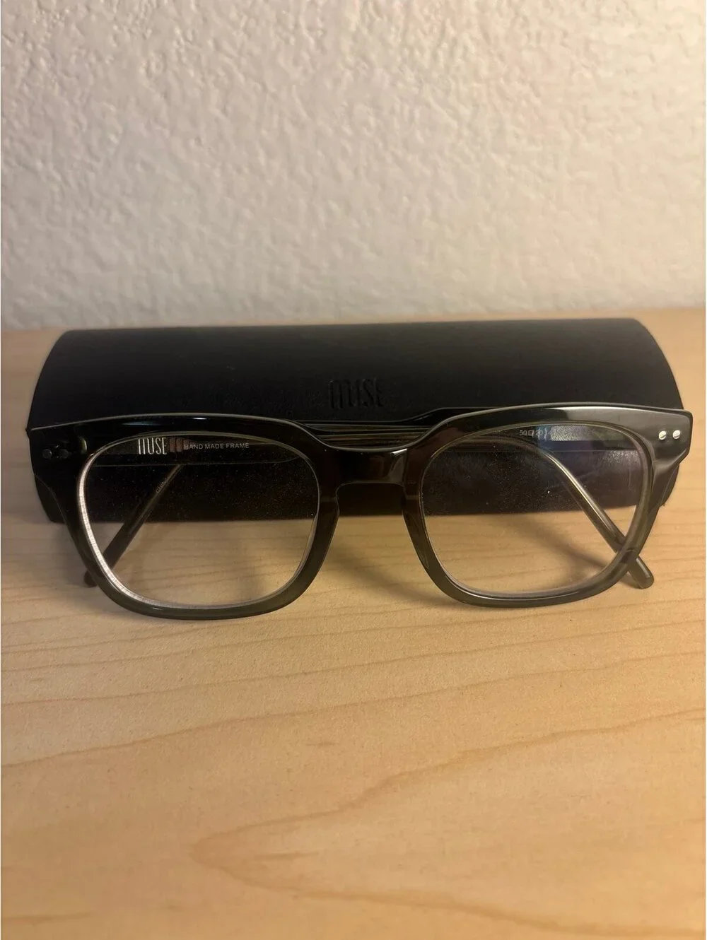 MUSE eyeglass frames handmade Transparent green